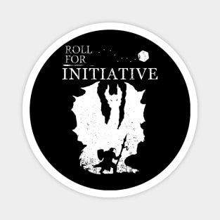 Roll For Initiative - Wht Magnet